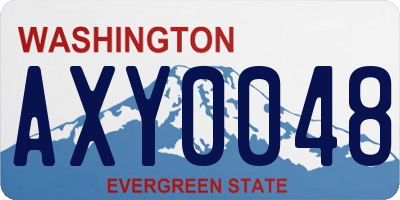 WA license plate AXY0048