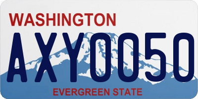 WA license plate AXY0050