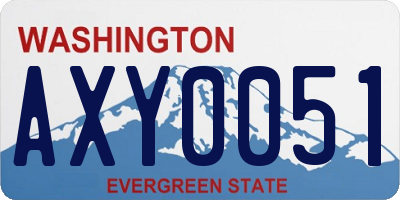 WA license plate AXY0051