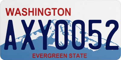 WA license plate AXY0052