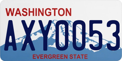 WA license plate AXY0053