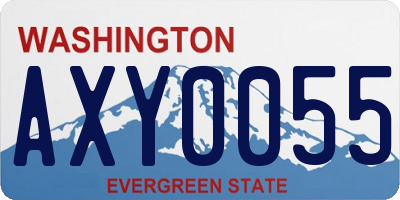 WA license plate AXY0055