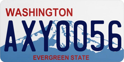 WA license plate AXY0056