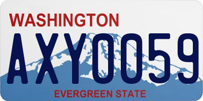 WA license plate AXY0059