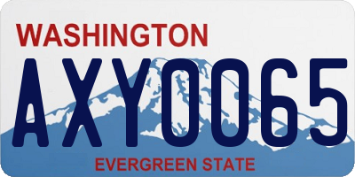 WA license plate AXY0065