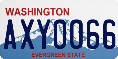 WA license plate AXY0066