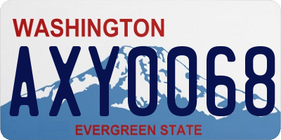WA license plate AXY0068