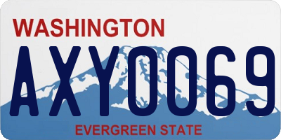 WA license plate AXY0069