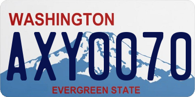 WA license plate AXY0070