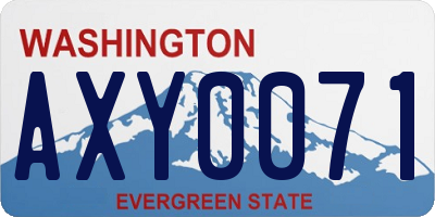 WA license plate AXY0071