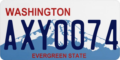 WA license plate AXY0074