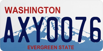 WA license plate AXY0076