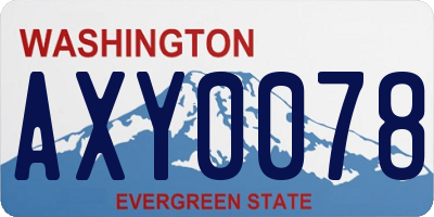 WA license plate AXY0078