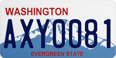 WA license plate AXY0081