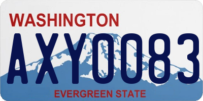 WA license plate AXY0083
