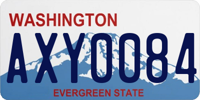 WA license plate AXY0084