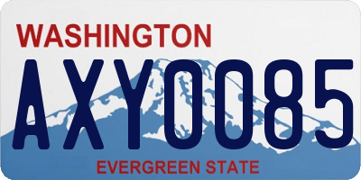 WA license plate AXY0085