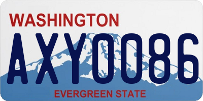 WA license plate AXY0086