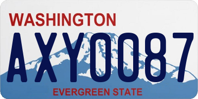 WA license plate AXY0087