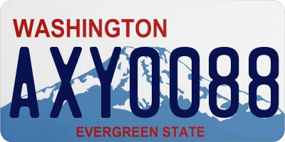 WA license plate AXY0088