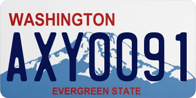 WA license plate AXY0091