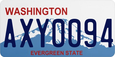 WA license plate AXY0094