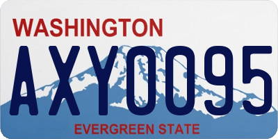 WA license plate AXY0095