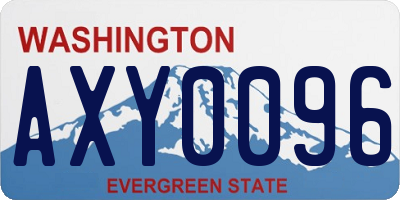 WA license plate AXY0096