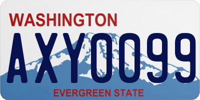 WA license plate AXY0099