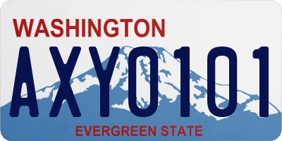 WA license plate AXY0101