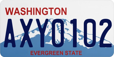 WA license plate AXY0102