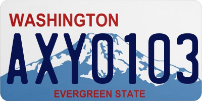 WA license plate AXY0103