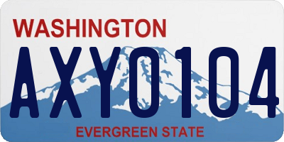 WA license plate AXY0104