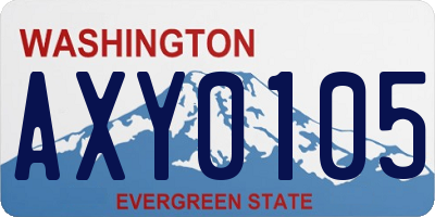 WA license plate AXY0105