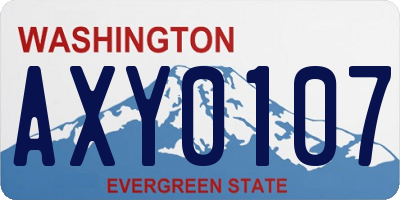 WA license plate AXY0107