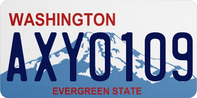 WA license plate AXY0109