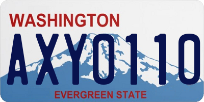 WA license plate AXY0110
