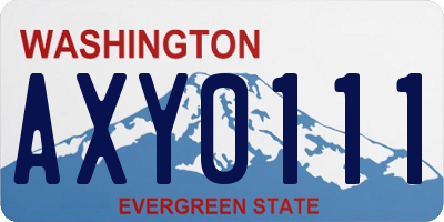 WA license plate AXY0111
