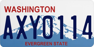 WA license plate AXY0114