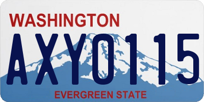 WA license plate AXY0115