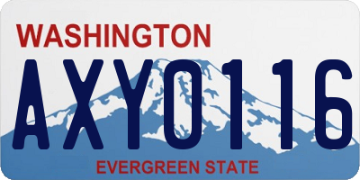 WA license plate AXY0116