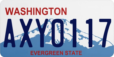 WA license plate AXY0117