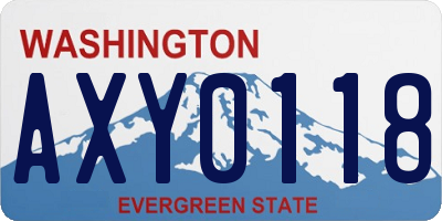 WA license plate AXY0118