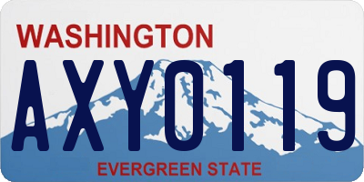 WA license plate AXY0119