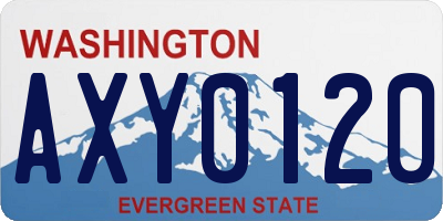 WA license plate AXY0120