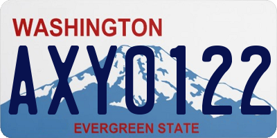 WA license plate AXY0122