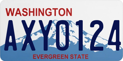 WA license plate AXY0124