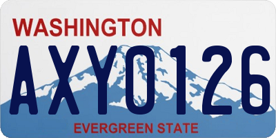 WA license plate AXY0126
