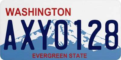 WA license plate AXY0128