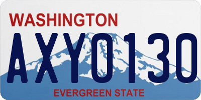 WA license plate AXY0130